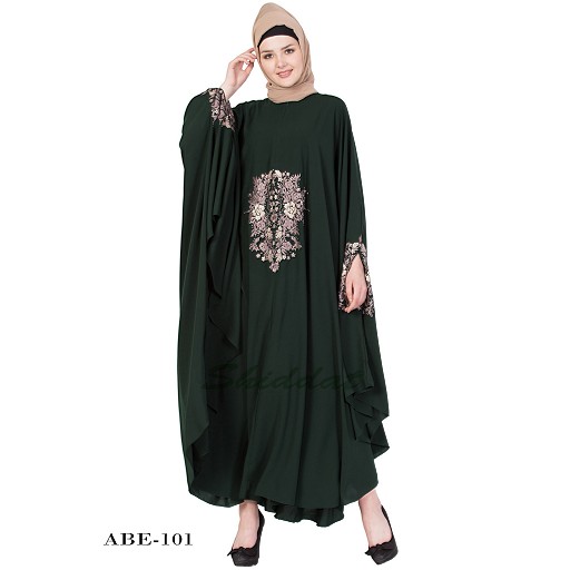 Irani kaftan with embroidery - Dark Green